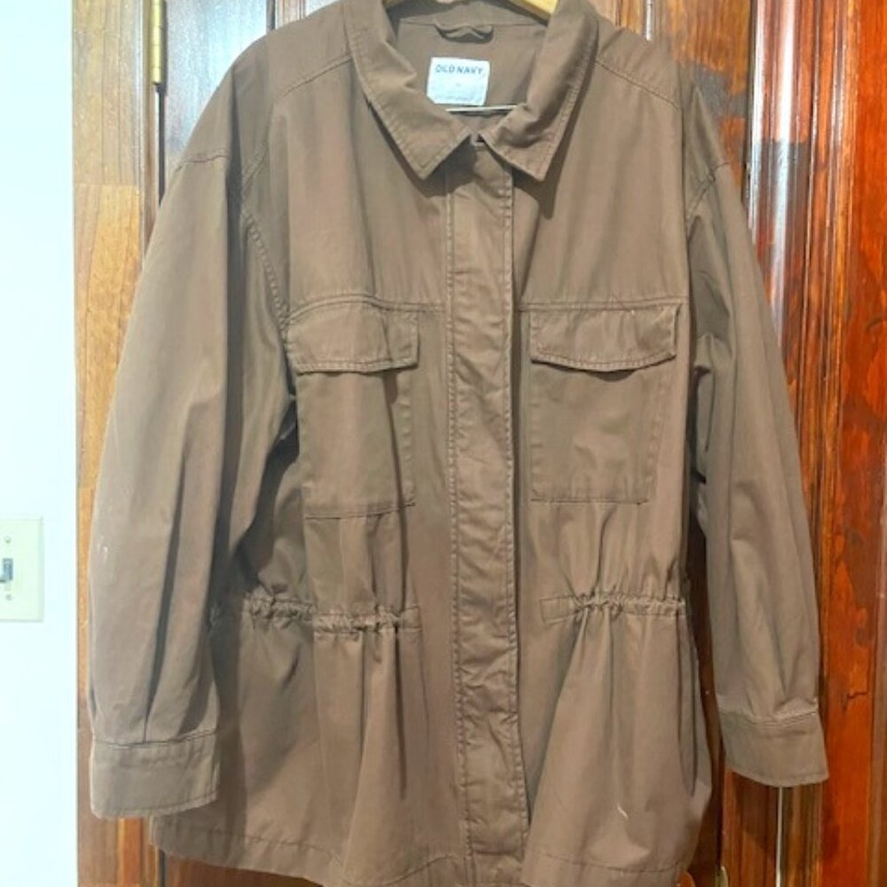 Old Navy Cocoa Brown Cinched-Waist Utility Jacket 3X